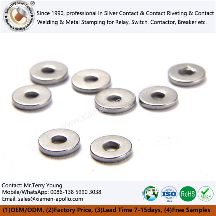Tungsten Metal Small Polished Discs 99.95% purity