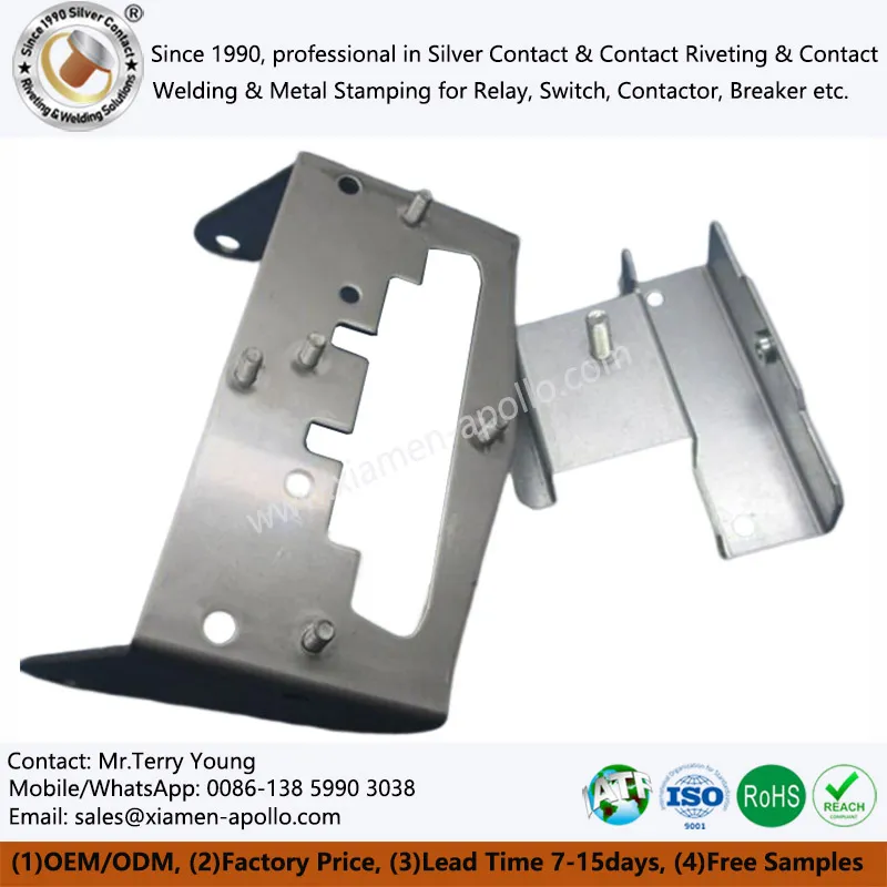 Kohandatud OEM-i süsinikterasest tsingitud metallist tembeldamine elektri jaoks