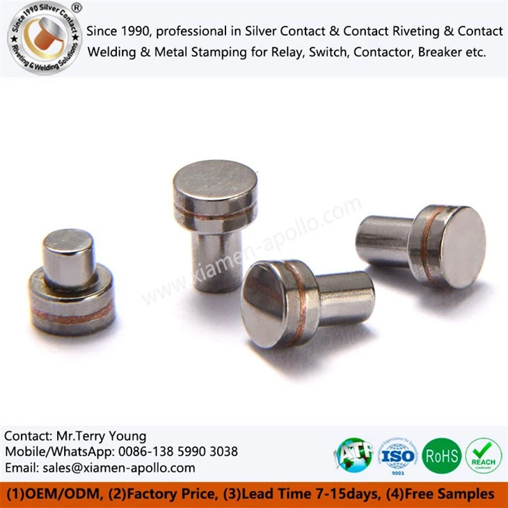 Industrial Tungsten Brazed Contacts Rivets