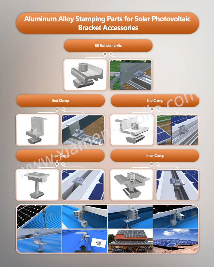 Stamped Aluminum Parts for Solar Photovoltaic Bracket Accessories Stamped Aluminum Parts for Solar Photovoltaic Bracket Accessories