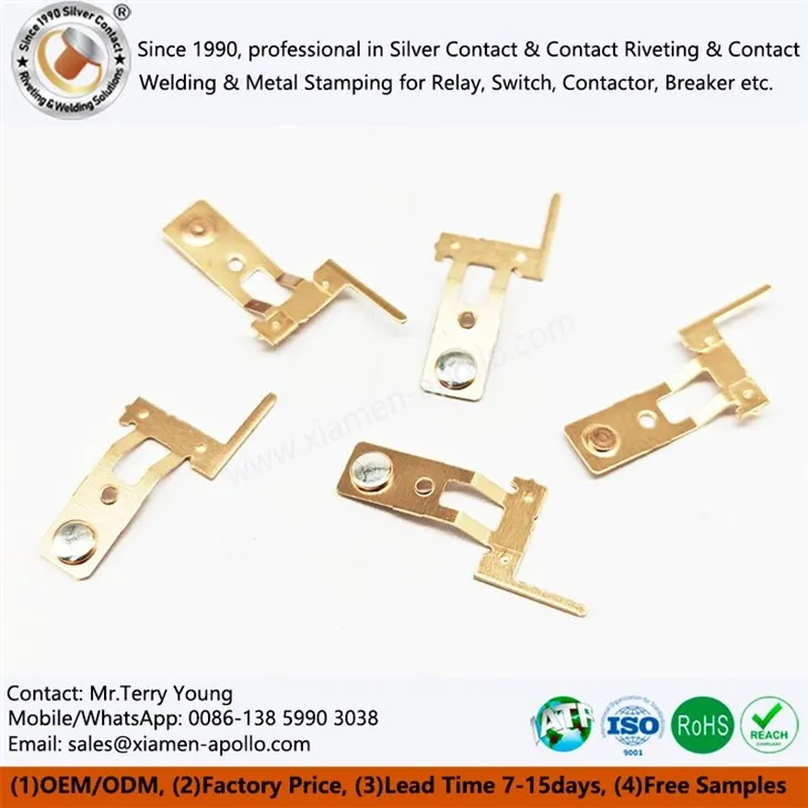 Moving spring riveted assembly for relay