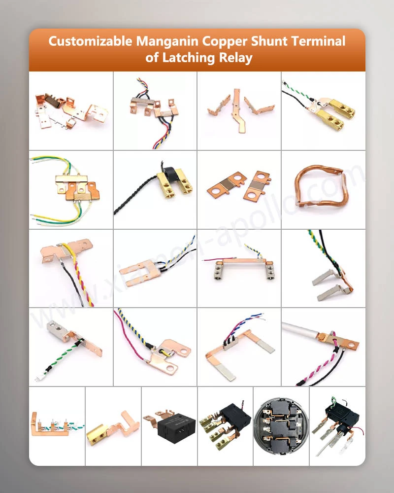 Customizable Manganin Copper Shunt Terminal of Latching Relaylogo Customizable Manganin Copper Shunt Terminal of Latching Relaylogo