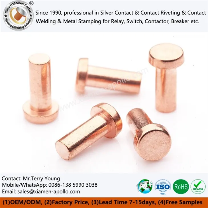 Pure Copper Electrical Contacts Pure Copper Electrical Contacts