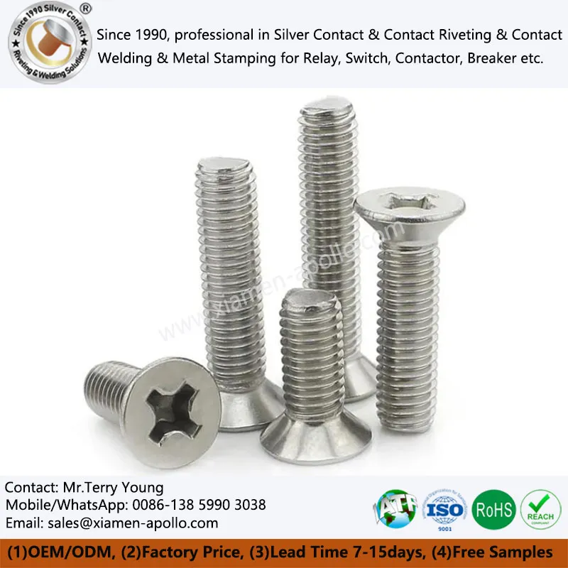 Roostevabast terasest lehtmetallist kruvid