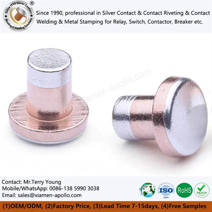 Trimetaalse hõbedate kontakt needid