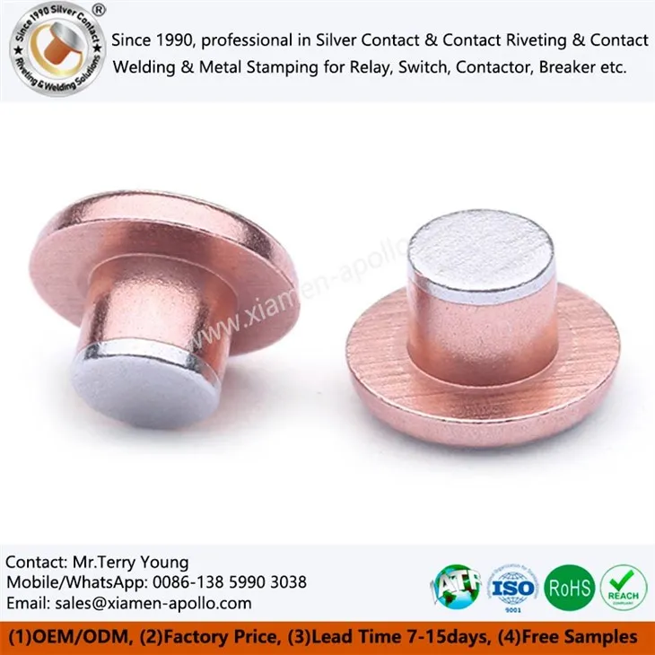 Trimetaalse hõbedane elektrilised kontaktid